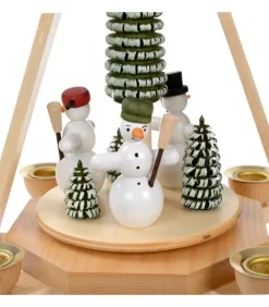 Manège De Noël En Bois Bonhommes De Neige