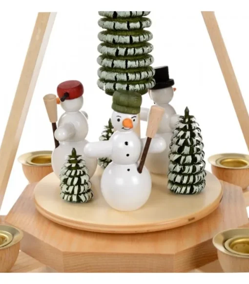 Manège De Noël En Bois Bonhommes De Neige