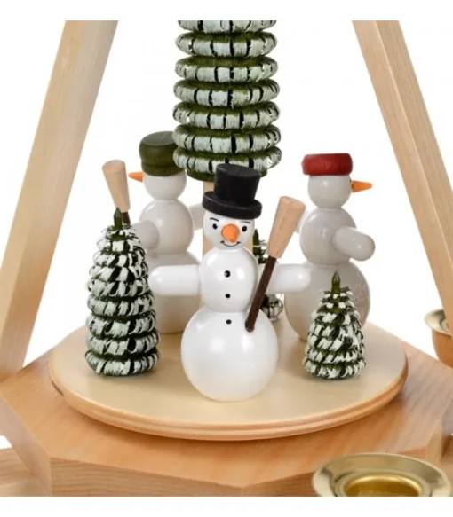 Manège De Noël En Bois Bonhommes De Neige