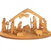 Mini Crèche De Noël Avec Personnages En Bois D'Olivier, 5 Cm