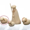 Mouton En Bois Pour Crèche De Noël, 4 Cm