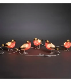 Oiseaux Lumineux Led, 5 Rouge-Gorge