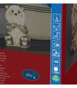 Panda Lumineux Led 27 Cm En Acrylique, 40 Diodes Blanc Chaud