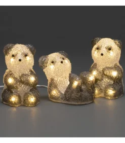 Pandas Lumineux En Acrylique Led, Lot De 5, 11,5 Cm
