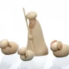 Personnage En Bois, Le Berger Et Ses Moutons, 12 Cm