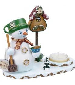 Personnage Porte Encens Bonhomme De Neige Avec Bougeoir