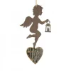 Petit Ange En Metal A Suspendre Et Lanterne Dans La Main