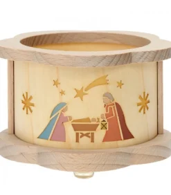 Petit Photophore En Bois Crèche De Noël
