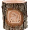 Photophore En Bois Cisele, Cerf En Foret
