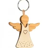 Porte-Cle Ange Avec Coeur Et Robe En Cuir N°1, 5,5 Cm