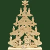 Père Noël Et Rennes Dans Sapin De Noël Led En Bois