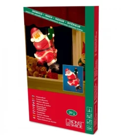 Père Noël Lumineux Grimpeur Sur Une Corde