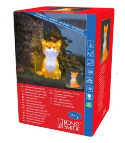 Renard Lumineux A Led En Acrylique, 27 Cm