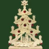 Sapin De Noël Lumineux A Led En Bois Avec Boules De Noël Rouges