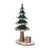 Village De Noël Miniature, Sapin Et Tas De Bois