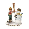 Village De Noël Miniature, Et Bonhomme De Neige
