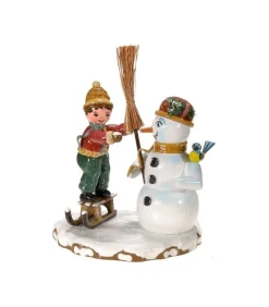 Village De Noël Miniature, Et Bonhomme De Neige