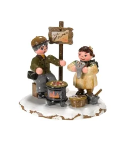 Village De Noël Miniature, Vendeur De Marrons
