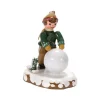 Village De Noël Miniature, Garcon Et Boule De Neige